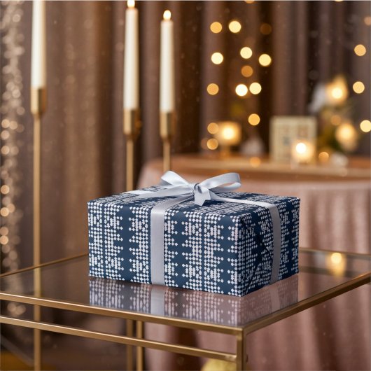 星空の夜 – 未来的抽象芸術アートネイビーブルー ラッピングペーパー