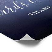 星空の夜 結婚式のカードとギフトのサイン ポスター (角)