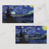 星空の夜，1889，ビンセント・ヴァン・ゴッホ 名刺 (正面/裏面)