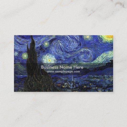 星空の夜，1889，ビンセント・ヴァン・ゴッホ 名刺 (正面)