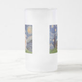 星空の夜 – 2つのウェールズのコーギー(C + P) フロストグラスビールジョッキ (中央)