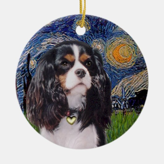 星空の夜 – Cavalier （トリカラー） セラミックオーナメント (正面)