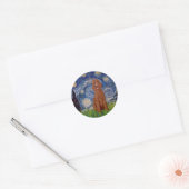 星空の夜 – Dark Red Standard Poodle #1 ラウンドシール (封筒)