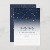星空の夜RSVPカード 出欠カード (正面/裏面)