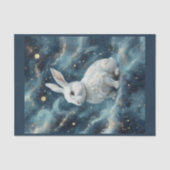 星空の夢のような背景にいるイースターバニー 薄葉紙 (正面)