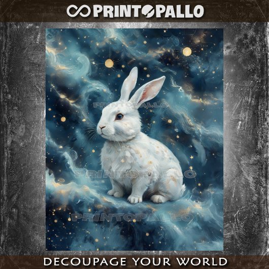 星空の夢のような背景のイースターウサギ 薄葉紙