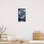 「星空の夢の風景を魅了するファンタジー絵画」 ポスター (キッチン)
