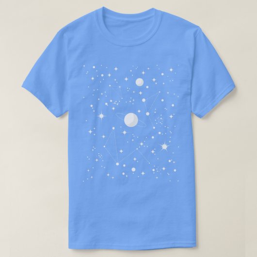 星空の天文学の愛占星術の者の星座 Tシャツ (デザイン正面)