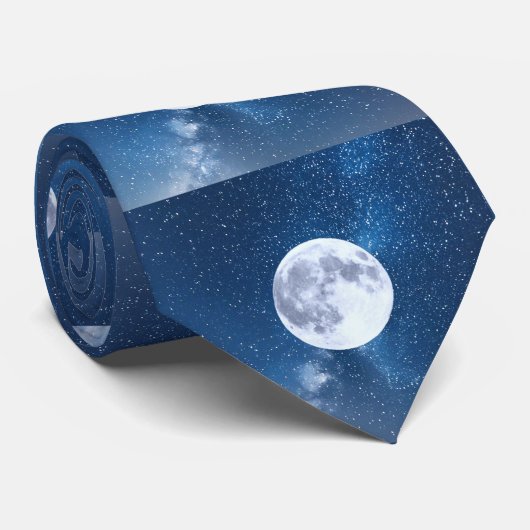 星空の天文学の満月 ネクタイ (ロール)