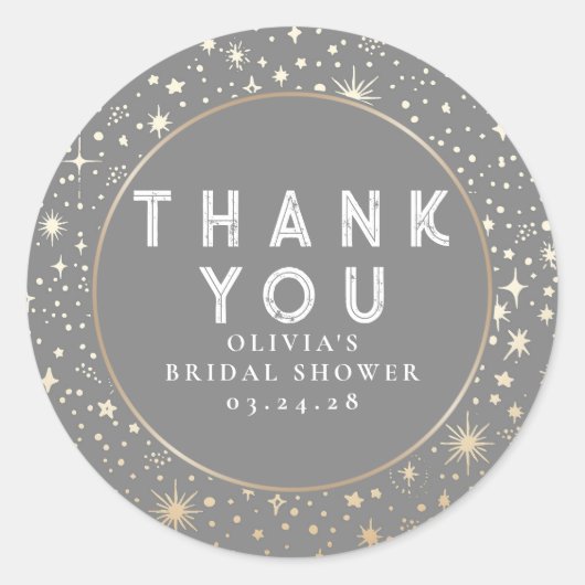 星空の天空ありがとう ラウンドシール (正面)