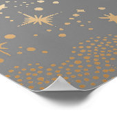 星空の天空の結婚歓迎サイン ポスター (角)