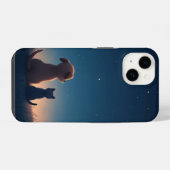 星空の子犬と子猫 iPhone 14 カバー (裏面横)