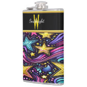 星空の宇宙パターンと渦巻き フラスク (左)