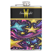 星空の宇宙パターンと渦巻き フラスク (正面)