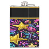 星空の宇宙パターンと渦巻き フラスク (裏面)