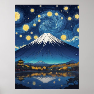 星空の富士山 ポスター