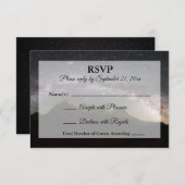 星空の山岳地での結婚式の出欠確認 出欠カード (正面/裏面)