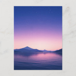 星空の山湖の静寂 ポストカード