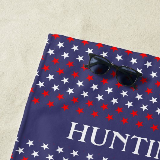 星空の愛国的なパーソナライズされたビーチタオル ビーチタオル (インサイチュ)