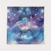 星空の採用シャワー背景 タペストリー (正面)