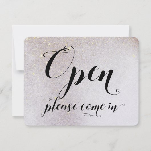 星空の日と夜の店の窓を開けて閉じた看板 (正面)