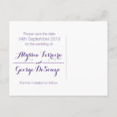 星空の星の日付の結婚ポストカードを保存 案内ポストカード (裏面)