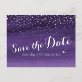 星空の星の日付の結婚ポストカードを保存 案内ポストカード (正面)