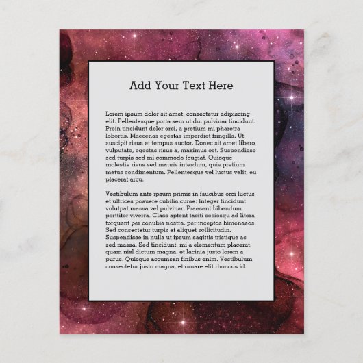 星空の星宇宙銀河系パターン宇宙 チラシ (正面)