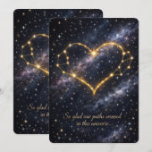 星空の星座ハートバレンタイン シーズンカード (正面/裏面)