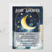 星空の星空の夜と月の赤ちゃんシャワー 招待状 (正面)