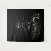 星空の星空の夜のムーンブラック結婚の背景 タペストリー (正面(横))