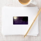 星空の星空の夜の木のストリングライト結婚ズ ラベル (インサイチュ)