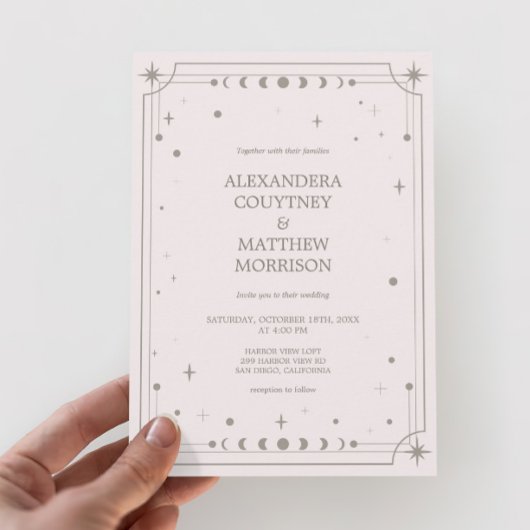 星空の星空の夜の結婚写真 招待状