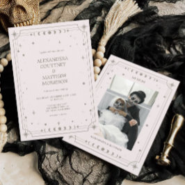 星空の星空の夜の結婚写真 招待状