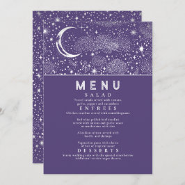 星空の星空の夜の結婚月のメニュー 招待状