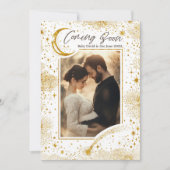 星空の星空来の夜の写真妊娠 案内状 (正面)