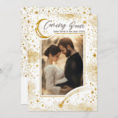 星空の星空来の夜の写真妊娠 案内状 (正面/裏面)