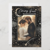 星空の星空来の夜の写真妊娠 案内状 (正面)