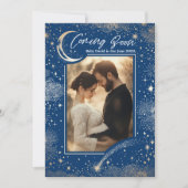 星空の星空来の夜の写真妊娠 案内状 (正面)