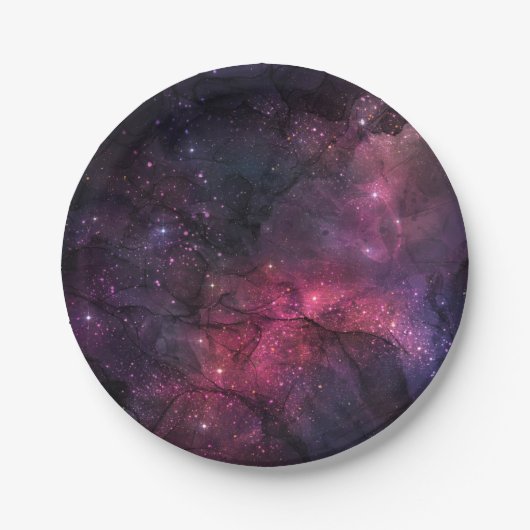 星空の星 銀河 星系 パターン ペーパープレート (正面)