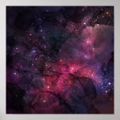 星空の星 銀河 星系 パターン ポスター (正面)