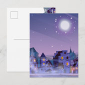 星空の月明かりの家 ポストカード (正面/裏面)