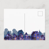 星空の月明かりの家 ポストカード (裏面)