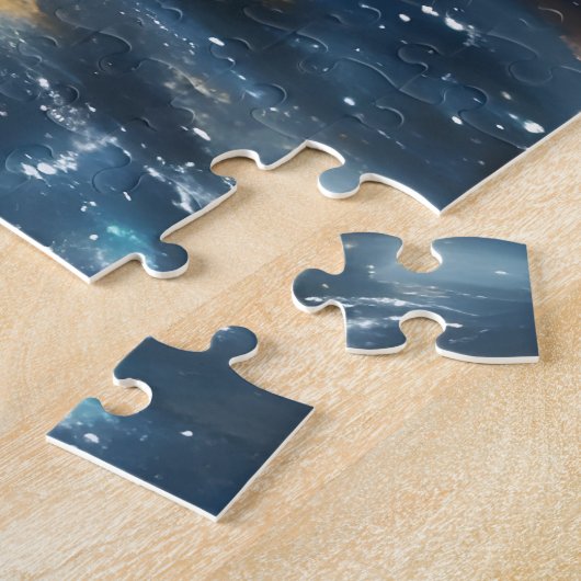 星空の木の夢の風景 ジグソーパズル (側面)