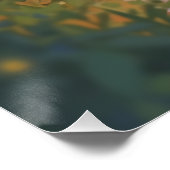 星空の森の中のアニメキツネ ポスター (コーナー)