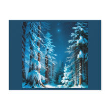 星空の森の冬の雪