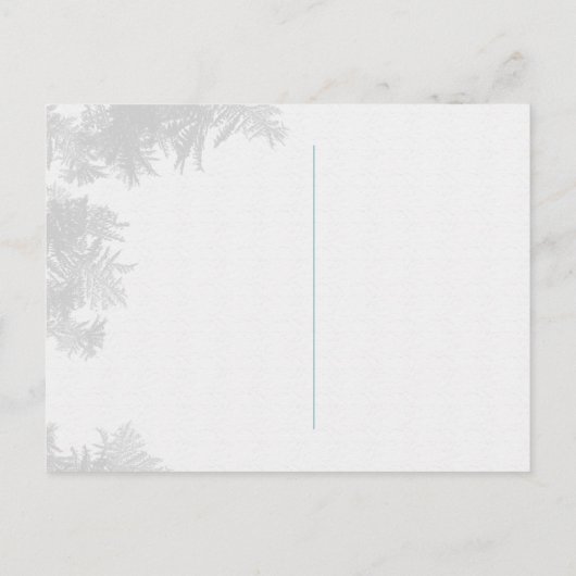 星空の森の夕べ結婚式の日付を保存 案内ポストカード (裏面)