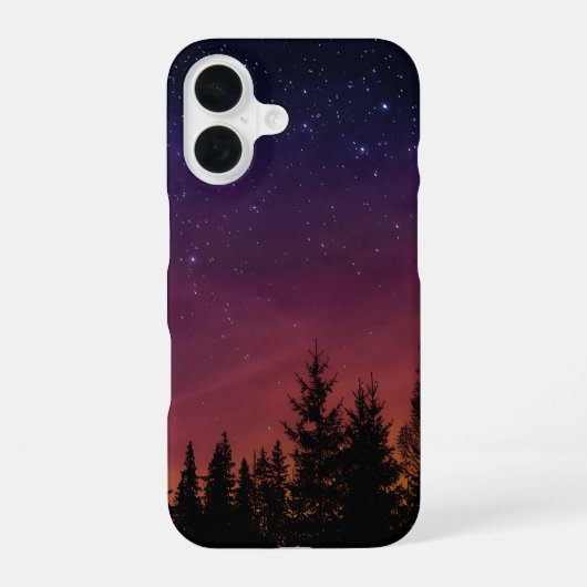 星空の森 夜の自然と木々 iPhone 16ケース (裏面)
