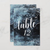 星空の水彩画ウェウェディングテーブルナンバー 招待状 (正面/裏面)