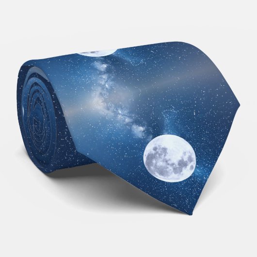 星空の満月 ネクタイ (ロール)